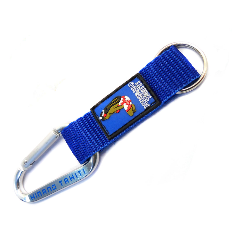 PVC Patch Key Chain Strap with Carabiner and Split Ring